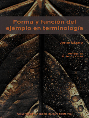 cover image of Forma y función del ejemplo en terminología
